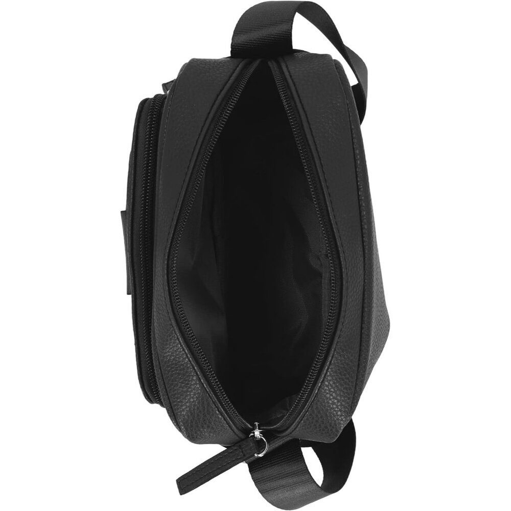 Women's Black Out and About Adjustable PU Leather Crossbody Bag Purse - Picture 3 of 5